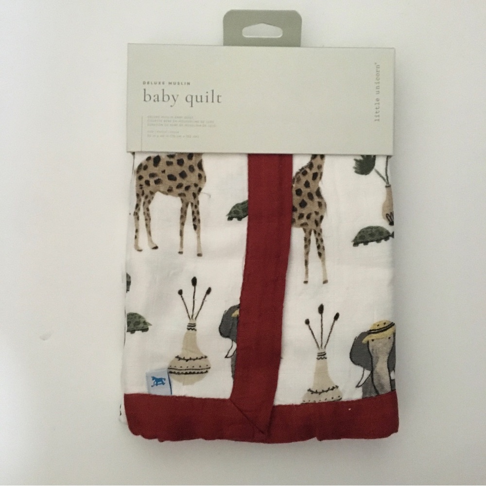 Cotton Muslin Quilt Multi Layer Baby Blanket Animal Theme | Little Unicorn